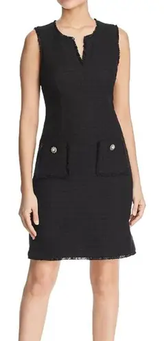 Karl Lagerfeld Black Sleeveless V-Neck Sheath Dress