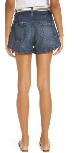 Veronica Beard Zynan Stripe Waist Denim Shorts Size 24