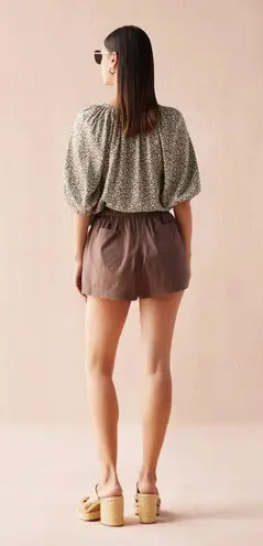 Anthropologie Omika Isla Tasseled Blouse Elliot Galapago Womens Size Small Green