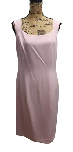 Kasper Women's Sheath Dress Tutu Pink Square Neck Sleeveless Size 12