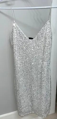 Blanc White Sequin Mini Dress