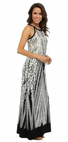 Calvin Klein  Women's Printed Embellished Keyhole Maxi Long Dress, Size XS