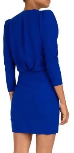 Ba&sh NWT Melinda Puff Sleeve Ruched Mini Dress Blue Size XS