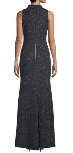 Betsy and Adam NWT V Neck Choker Glitter Long Dress Gown Black Size 12