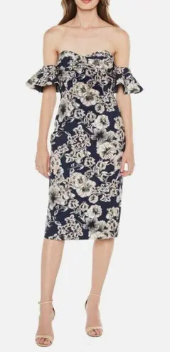Bardot Nordstrom sz 4 floral off shoulder ruffle mini sheath dress