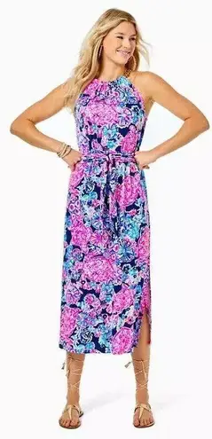 Lilly Pulitzer Bingham midi dress halter paisley sundress