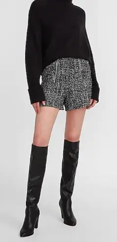 EXPRESS super High Waisted Double Zipper Tweed Shorts thumbnail 2