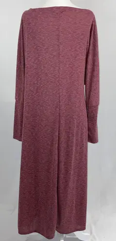 Caslon New Soft Knit Long Sleeve Side Tie Midi Dress Red Heather Size Medium