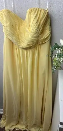 Jasmine b2 yellow bridesmaid strapless dress