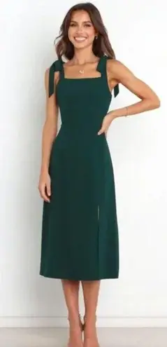 Petal and Pup  Laurel Emerald Green Tie Shoulder Side Slit Midi Dress 16