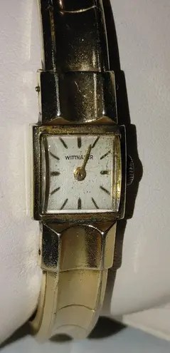 Wittnauer Watch 10K GF Gold Filled Wind Up Vintage Cuff Bracelet Chain Clasp