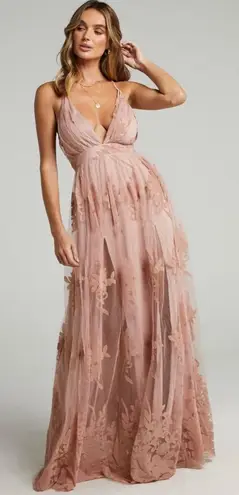 Luxxel Blush Pink Floral Maxi Dress