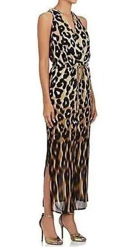 NWOT Manning Cartell Born Free Leopard Print Tie Waist Maxi Dress Size 0 Tan