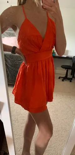 Miss Avenue Orange Romper Dress