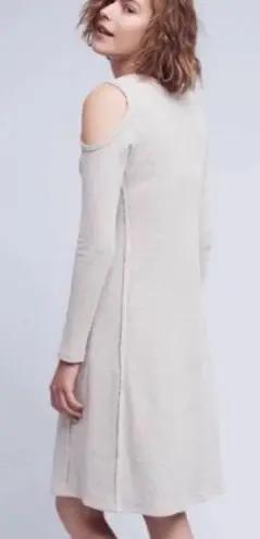 Sol Angeles Anthropologie Cold Shoulder Waffle Knit Midi Dress Gray Size Medium