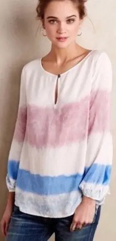 Holding Horses Anthropologie Dip Dyed Peasant Top Size Small