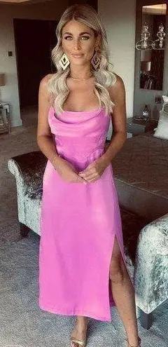 ZARA Satin Effect Pink Corset Maxi Party Wedding Cocktail Dress bridal shower 