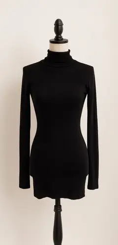 Willi Smith Michael Stars Black Long Sleeve Turtleneck Top One Size Made in USA - Image 1