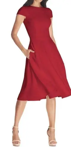 Dress the Population NWOT LIVIA GARNET RED FIT & FLARE DRESS sz XXL
