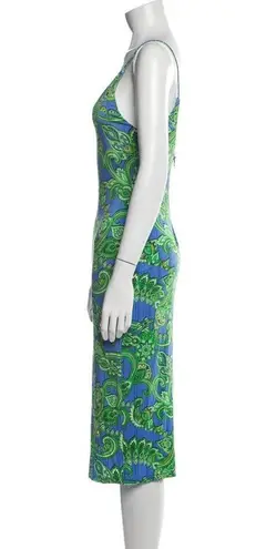 Alice + Olivia 💕💕 Delora Spaghetti Strap Midi Dress Spring Paisley Print 2 NWT