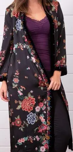 Johnny Was  Velvet-Trim Floral Kimono/Jacket NWT (oversized)