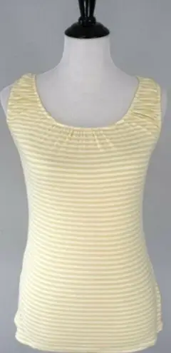 ANTHROPOLOGIE Pilcro & The Letterpress Yellow Striped Sleeveless Top Butter NWOT Size XS