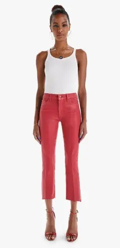 MOTHER THE INSIDER CROP STEP FRAY Seb Surf The Web Never A Dull Waxed Jeans Red Size 27