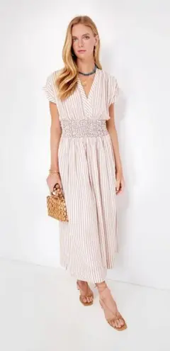 ๐MIRTH๐ Granada Dress ~ Bronze Stripe Print Medium Tan