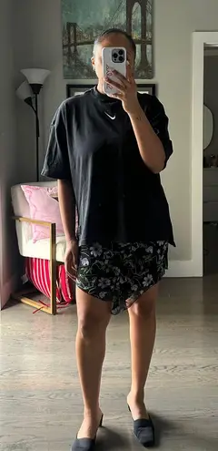 Danielle Guizio  Black Floral Dreams Embroidered Skirt