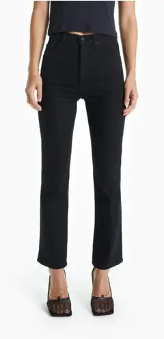 MOTHER The Tripper High Rise Not Guilty Black Mini Flare Jeans Size 28
