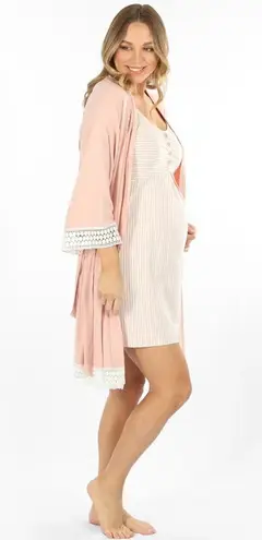 Angel Maternity Women’s Size XL/2XL Robe Pink Crochet NWT