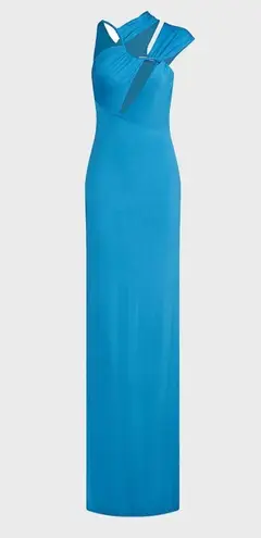 Et Ochs x Revolve June Cutout Ruched Gown in Cyan Blue Size 6 New w/Tag $1,695