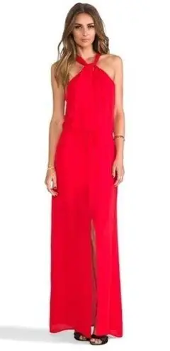 Rory Beca Dress M NWT Silk Fula Front Knot Front Cherry Red Fire Cocktail Party