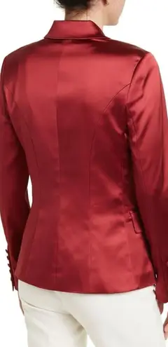 L'Agence L’AGENCE Kenzie Earth Red Satin Double Breasted Blazer Size 4