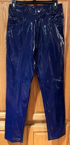 Pyro New York Y2K Violet Purple Vinyl Straight Leg Pants Rave Style Size 28"