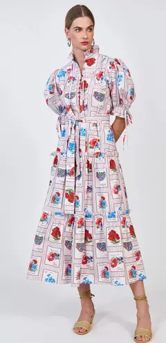 Hunter Bell Halloway Dress Tie Waist Boho Midi Size XS