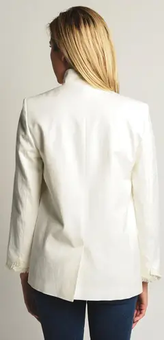 Zadig & Voltaire Volly Frange Ivory Open Front Blazer Jacket Size 36