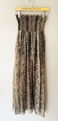 Show Me Your Mumu Snake Print Python Sheer Maxi Skirt Brown Boho Small