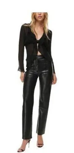 Wilfred  Aritzia Melania Pants Black Size 4 Faux Leather Minimalist Glam Vegan