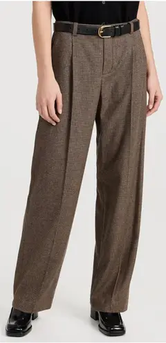 Vince  Houndstooth Pleat Front Wool Blend Pants Black Camel 14‎ - Image 1