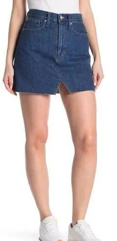 Madewell Women’s Rigid Denim A-Line Mini Skirt Cutout Edition 100% Cotton 26