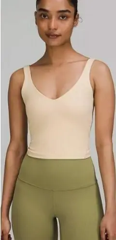 Lululemon  Womens Athleisure Active Sporty Align Cropped Tank Top Size 2 Cream