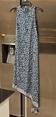 Natalie Martin 💕💕 Ashley Asymmetrical Midi Dress ~ Teal Pomegranite Print Small