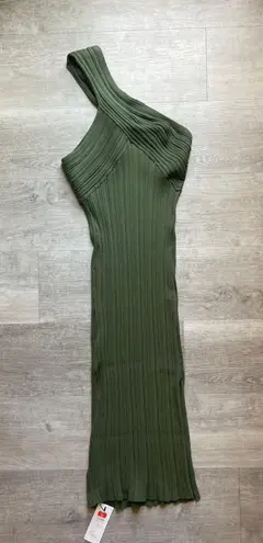 Cider (NWT) One Shoulder Ribbed Midi Dress Size L
