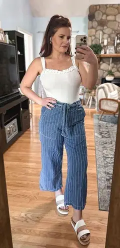 Seven7  wide leg striped jeans