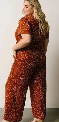 Baltic Born NWT  Dakota Jumpsuit in Rust Print Wide Leg Pant Women's Size 3XL