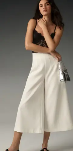 Maeve Anthropologie White Clean Crop Wide Leg Pants Women's 2 NWT