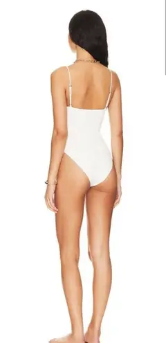HAIGHT Swimsuit Size Medium Crepe Jen One Piece Sweetheart Off White NWT Swim