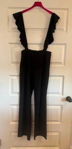 Miss V NWOT Elegant Black Ruffle Strap Jumpsuit Size M