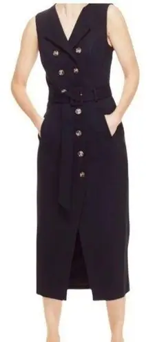 Pearl by Lela Rose Navy Ponte Double Breasted Dress Blue Size 10